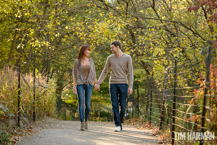 engagement shoot at Piedmont Park during the fall