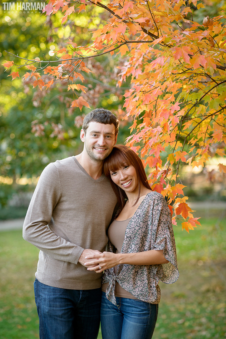 engagement shoot at Piedmont Park during the fall