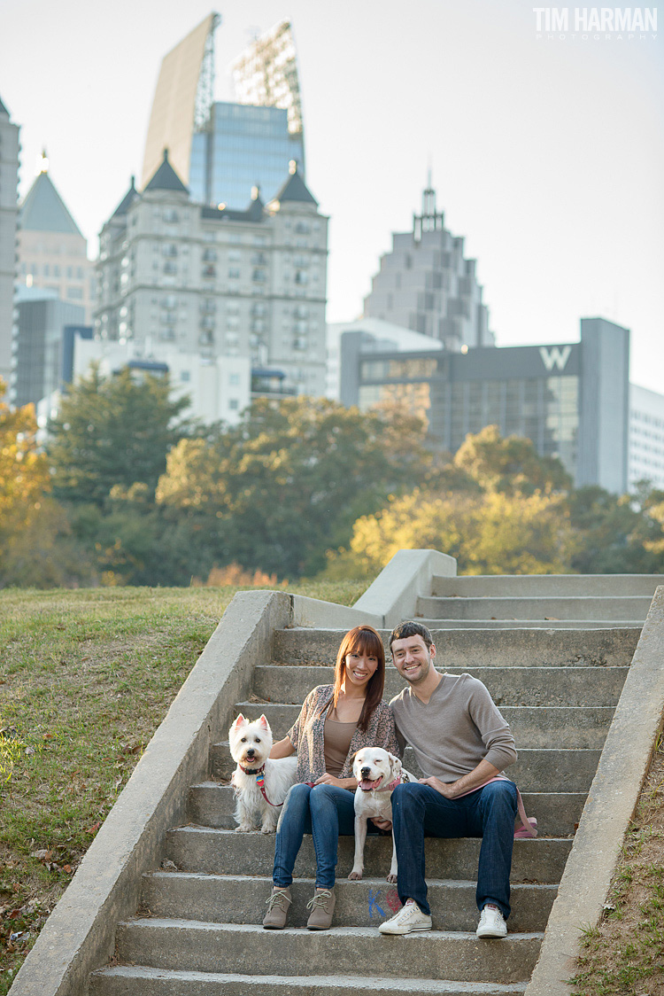 engagement shoot at Piedmont Park during the fall